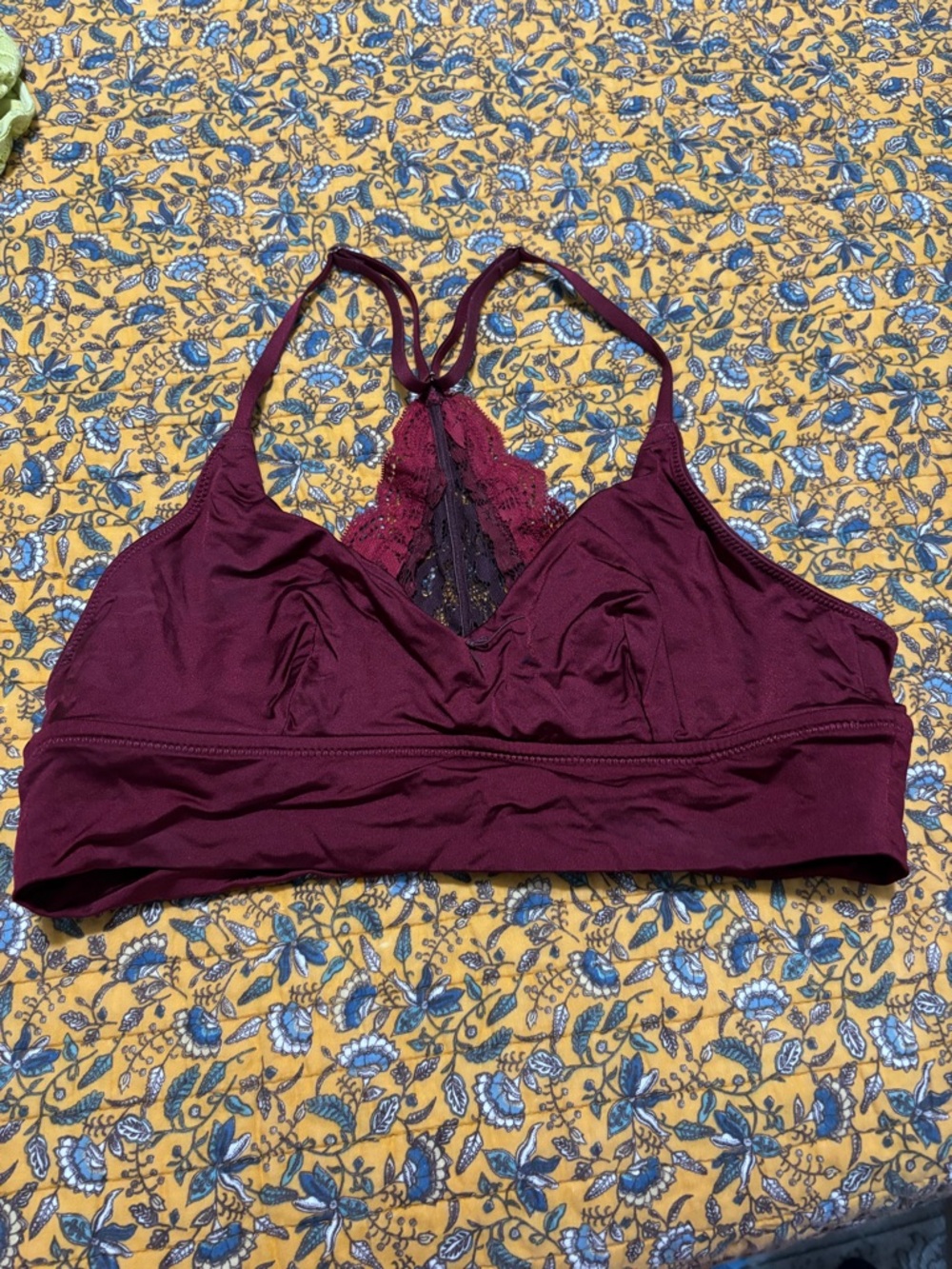 Aerie Women's Lace Racerback Bralette - Burgundy